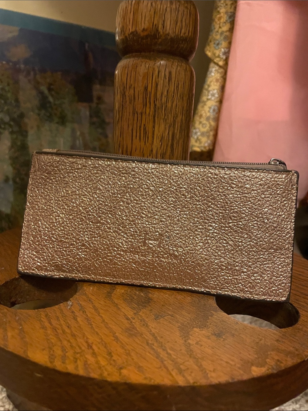 Halston Gold Metallic Cardholder